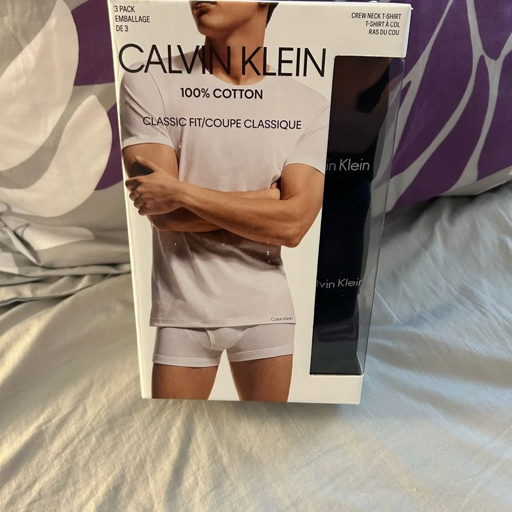 Calvin Klein White and Black 3-Pack Cotton Crew T-Shirts